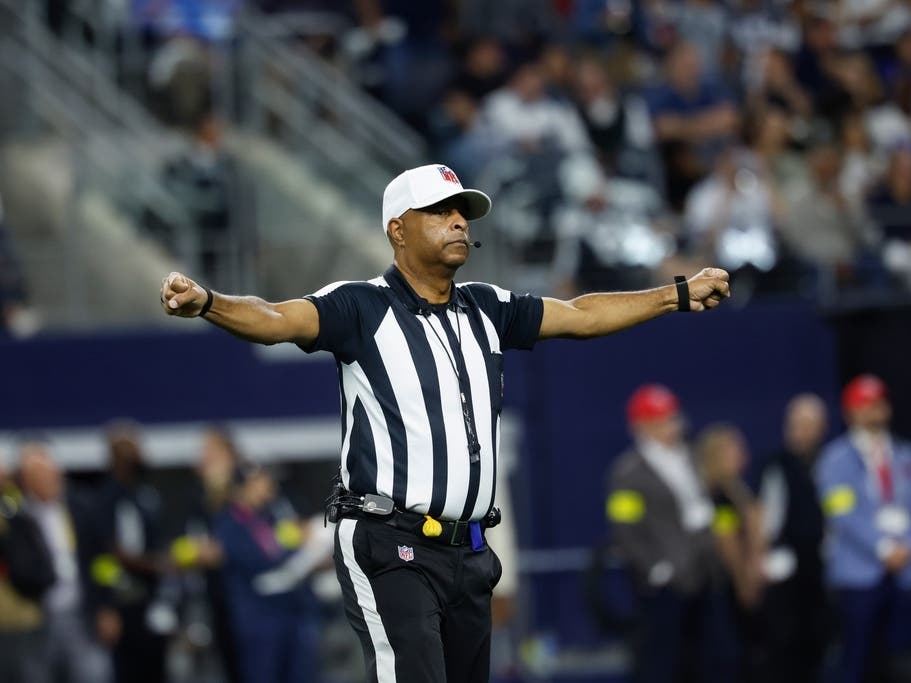 NFL referee Adrian Hill (29) during a NFL football game between the Arizona Cardinals and the Dallas Cowboys on Monday, Nov. 3, 2025, in Arlington, Texas.
