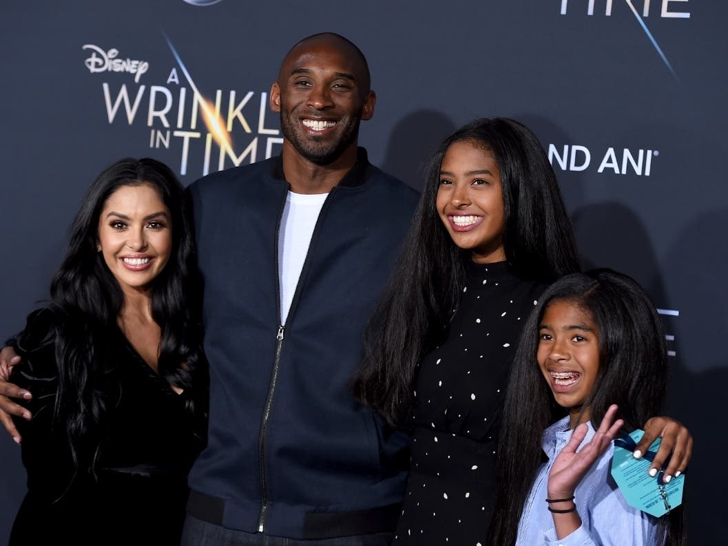 Vanessa Bryant, Kobe Bryant, Natalia Bryant, Gianna Maria-Onore Bryant "A Wrinkle in Time" in Los Angeles. Bryant, a five-time NBA champion and a two-time Olympic gold medalist, died in a helicopter crash in California on Sunday, Jan. 26, 2020. He was 41.