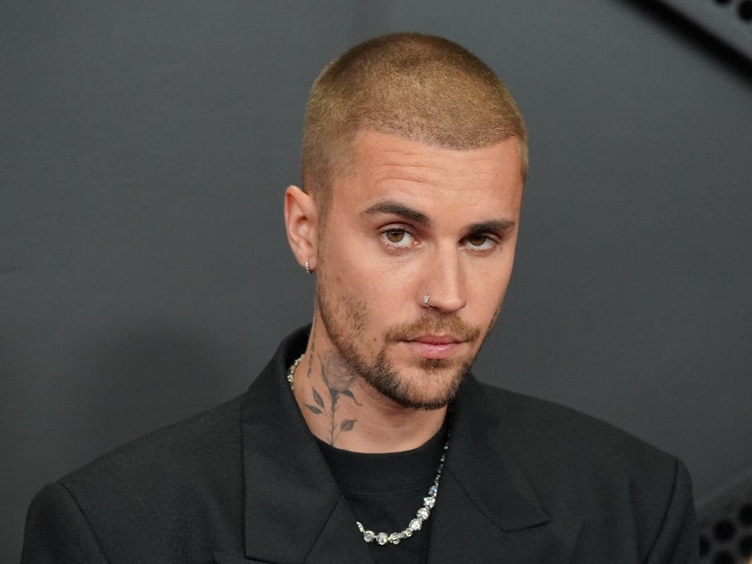 In this file photo, Justin Bieber arrives at the 68th annual Grammy Awards on Sunday, Feb. 1, 2026, in Los Angeles.