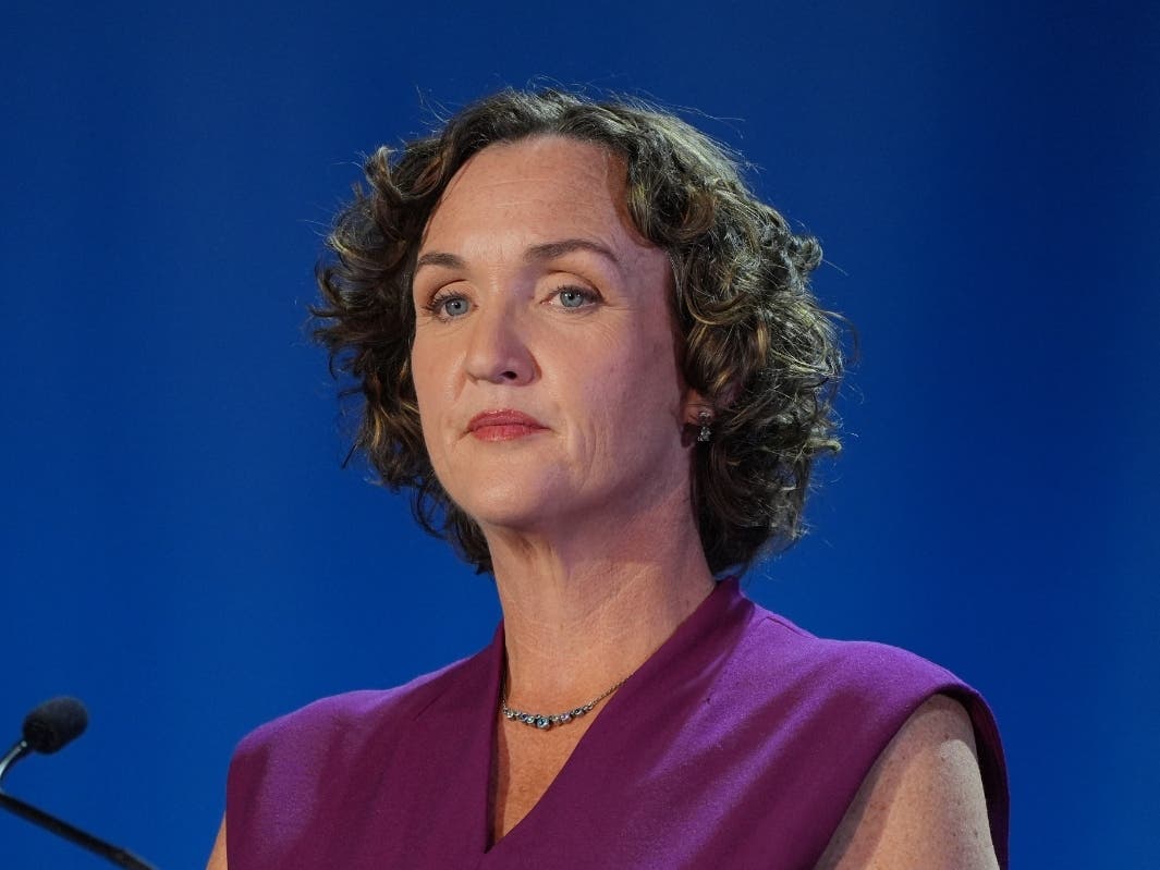 Katie Porter during a California gubernatorial debate hosted by CBS LA at Pomona College in Claremont, Calif., Tuesday, April 28, 2026.