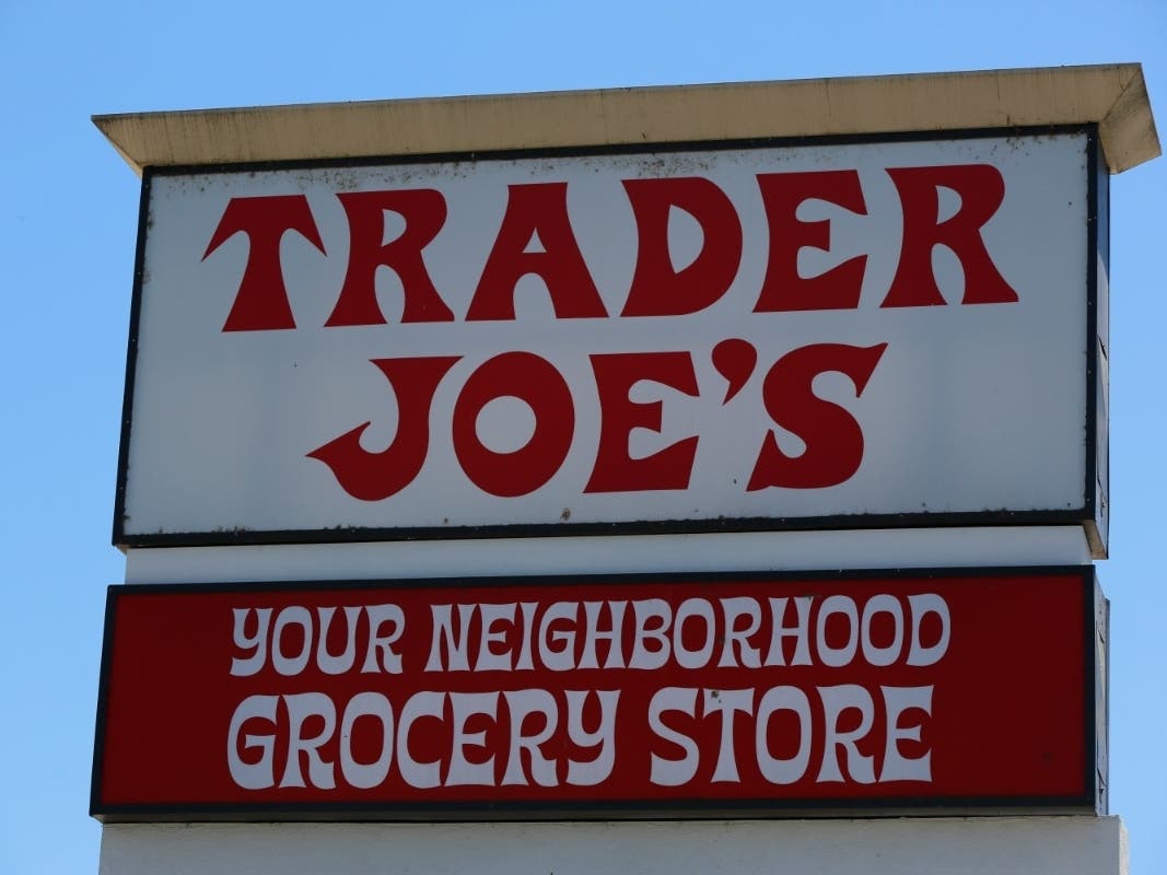 The Trader Joe's Los Feliz store sign is seen in Los Angeles, Sunday, July 22, 2018.