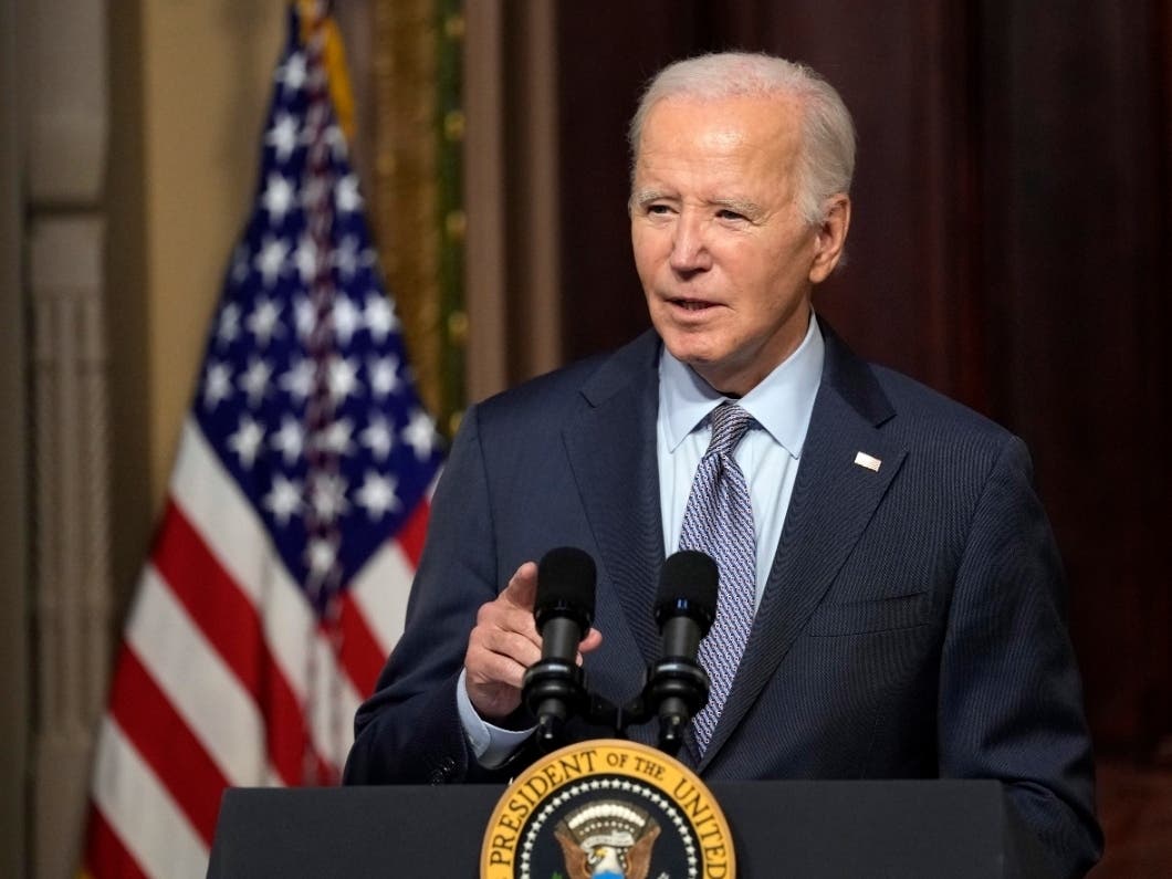 President Joe Biden speaks during a roundtable with Jewish community leaders in the Indian Treaty Room on the White House complex in Washington, Wednesday, Oct. 11, 2023.