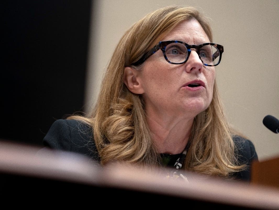 University of Pennsylvania President Liz Magill reads her opening statement during a hearing of the House Committee on Education on Capitol Hill, Tuesday, Dec. 5, 2023 in Washington.