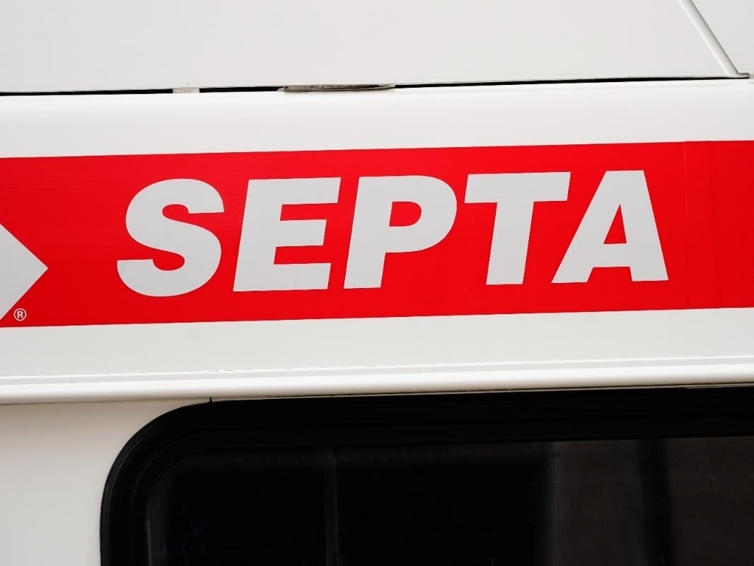 A Southeastern Pennsylvania Transportation Authority logo on a bus in Upper Darby, Pa., Thursday, Dec. 2, 2021.