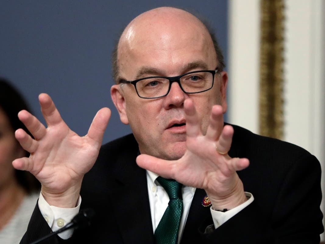 House Rules Committee chairman Rep. Jim McGovern, D-Worcester, speaks during a House Rules Committee hearing on the impeachment against President Donald Trump on Dec. 17.