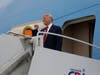 President Donald Trump arrives at O'Hare International Airport to attend the International Association of Chiefs of Police Annual Conference and Exposition on Monday in Chicago.