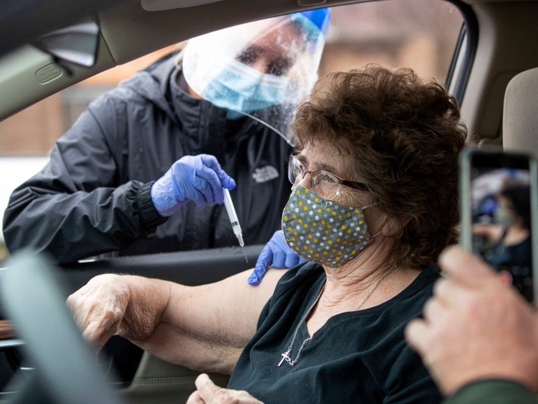 A clinic in Wayne County, West Virginia, offered COVID-19 vaccines for anyone aged 80 or older at a drive-thru site on Dec. 31.