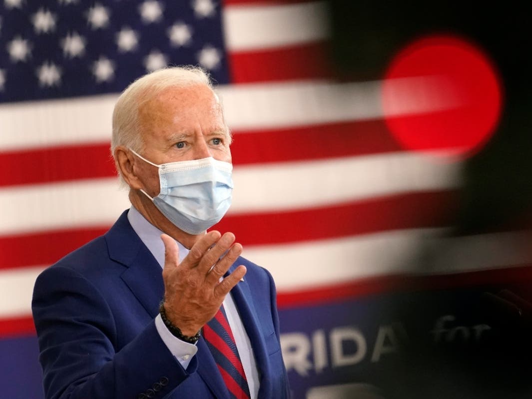 Democratic presidential candidate former Vice President Joe Biden speaks at Jose Marti Gym, Monday, Oct. 5, 2020, in Miami.Joe Biden