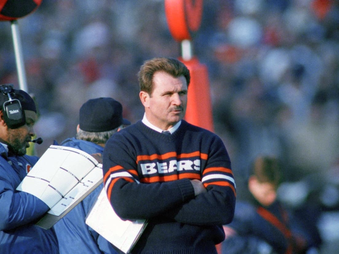 Chicago Bears’ coach Mike Ditka watches his team play during the last home game of the 1985 regular season, Dec. 27, 1985. Ditka coached the Bears to the NFL’s best regular-season record and was named Friday the league’s Coach of the Year by AP.