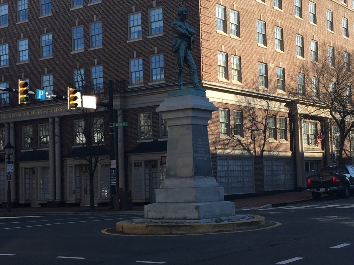 The Confederate Appomattox statue was removed from Prince and Washington Streets in Old Town Alexandria on June 2.