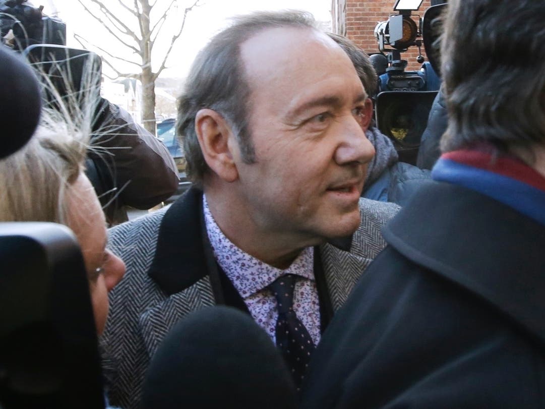 Actor Kevin Spacey arrives at district court on Monday, Jan. 7, 2019, in Nantucket.