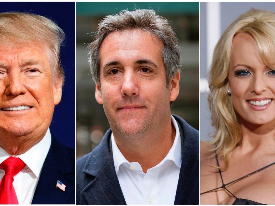 President Donald Trump, attorney Michael Cohen and adult film actress Stormy Daniels. 