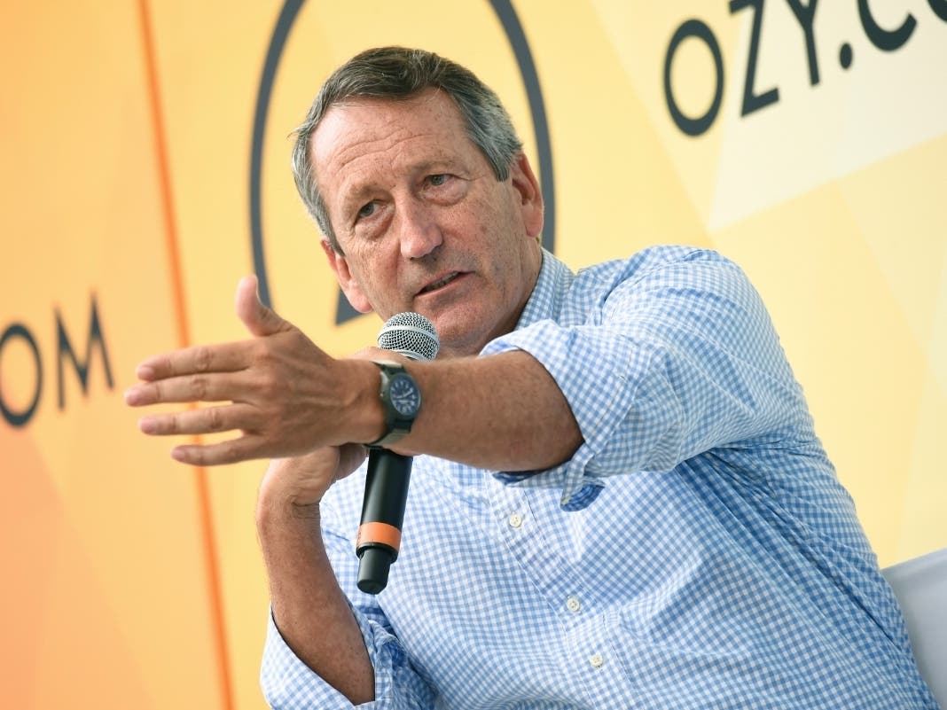In this July 21, 2018, file photo, Republican politician Mark Sanford speaks at OZY Fest in Central Park in New York.