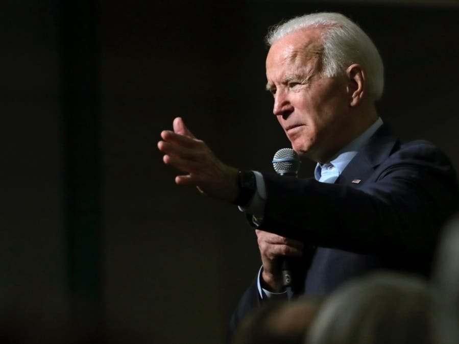 Joe Biden speaks in Exeter.
