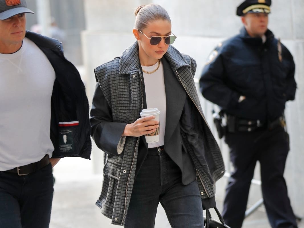 Supermodel Gigi Hadid arrives at a Manhattan courthouse Thursday for Harvey Weinstein's jury selection.