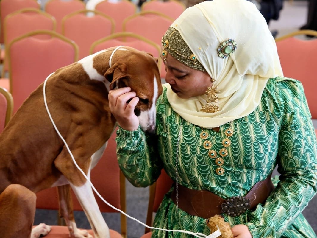 Aliya Taylor poses with her Azawakh named Bahir.
