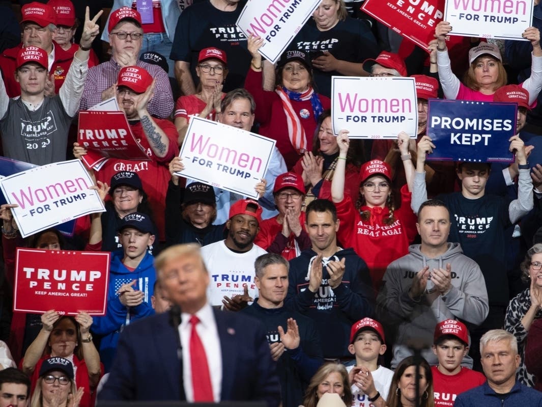 Donald Trump speaks during a campaign rally in Manchester, N.H.