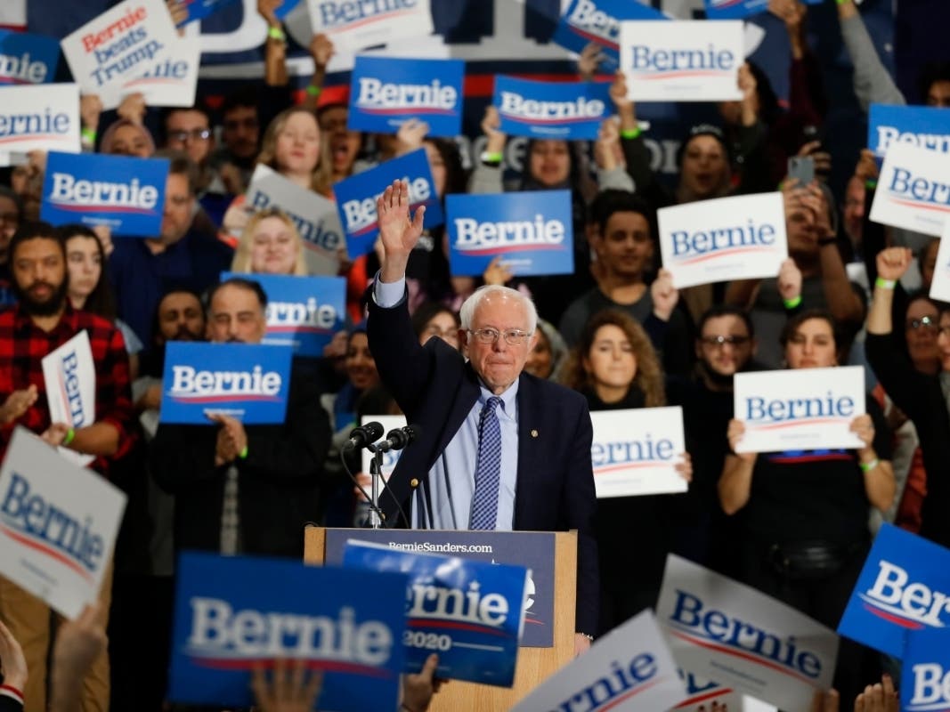 Democratic presidential candidate Sen. Bernie Sanders, I-Vt., speaks during a campaign rally in Michigan Saturday.