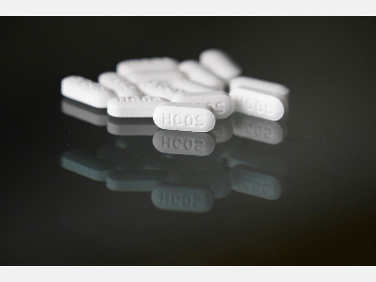 An arrangement of hydroxychloroquine pills, which, according to a recent study, showed no benefit in treating the new coronavirus. 
