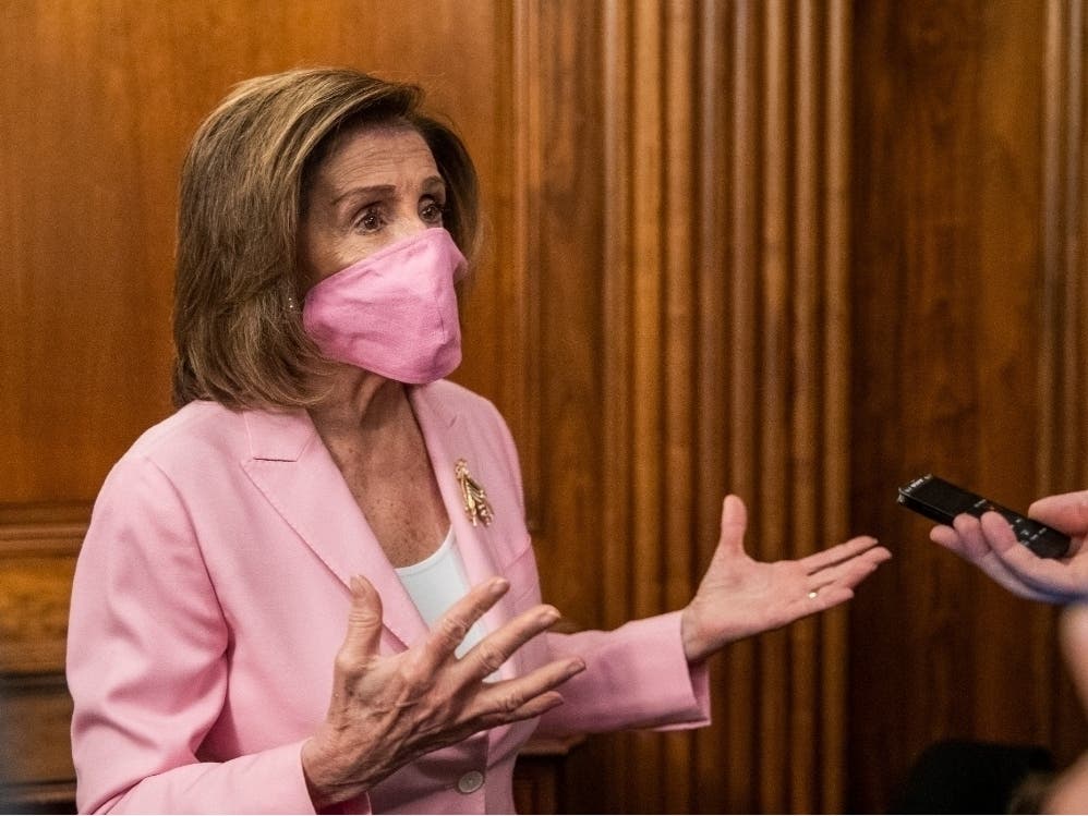House Speaker Nancy Pelosi of Calif., talks to reporters on Capitol Hill.