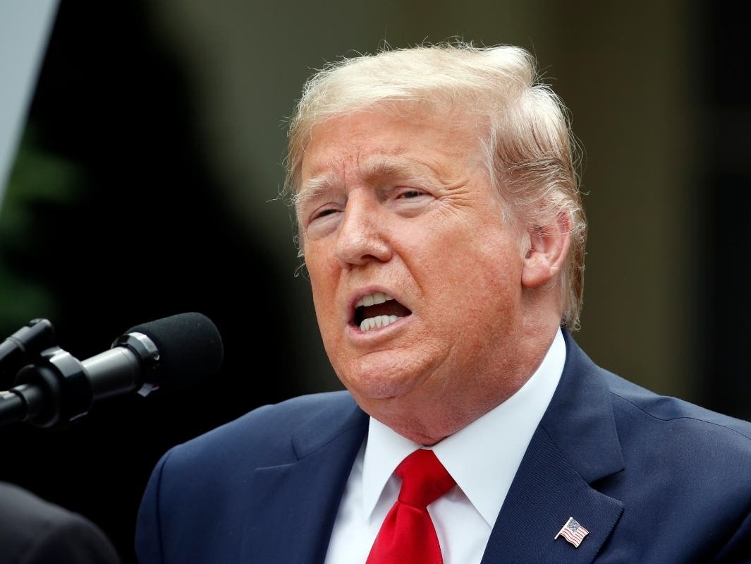 President Donald Trump speaks in the Rose Garden of the White House on Friday.