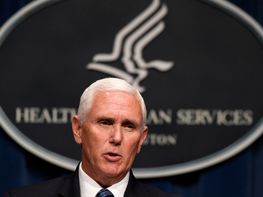 Vice President Mike Pence speaks during a news conference with the coronavirus task force.
