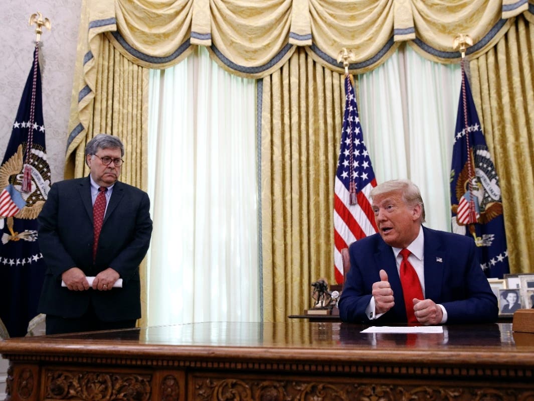 Trump and William Barr were expected to be joined by Chicago-based U.S. Attorney John Lausch.