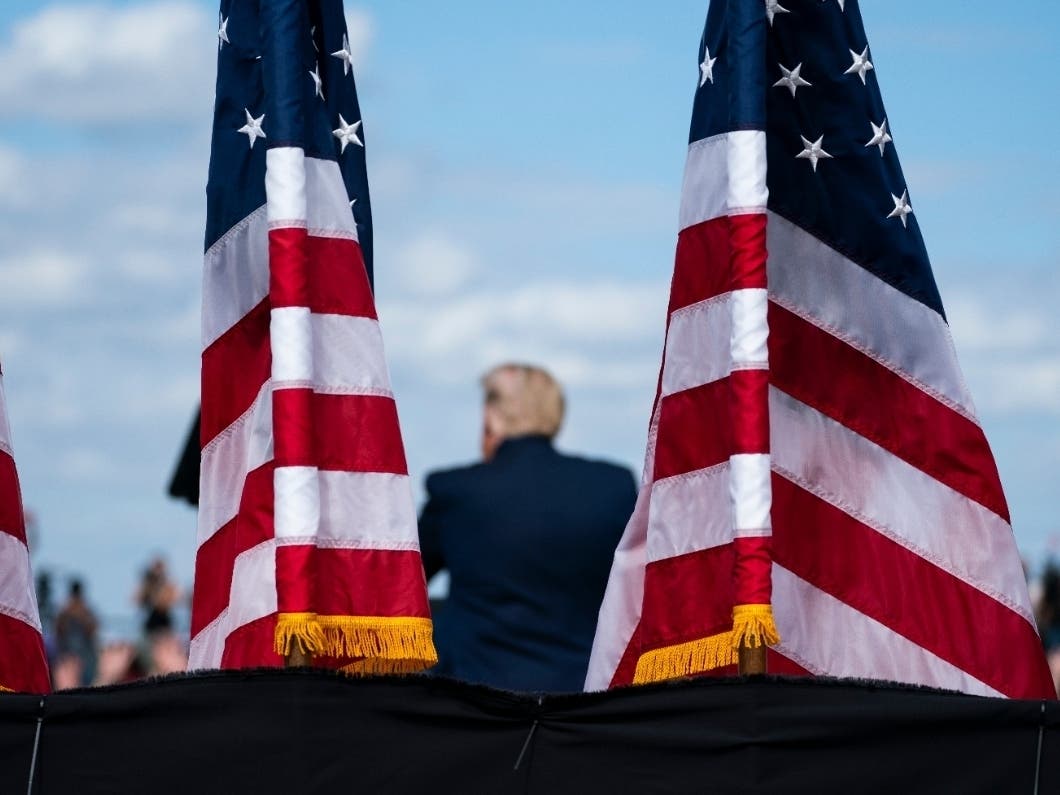 President Donald Trump speaks during a campaign rally Thursday at Pitt-Greenville Airport in Greenville, N.C. 