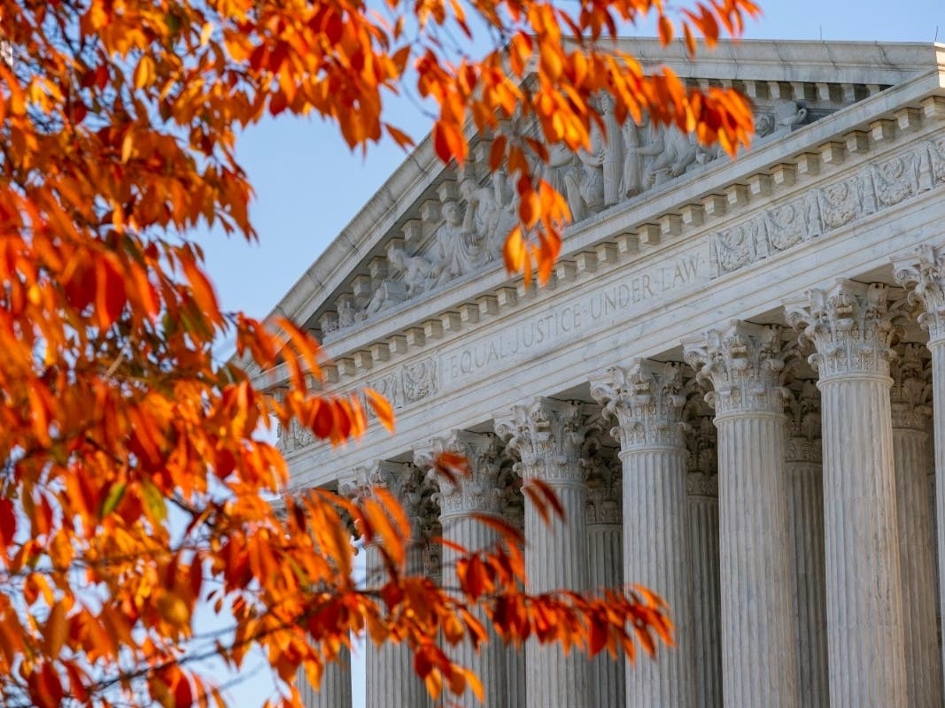 The U.S. Supreme Court is seen as arguments are heard about the Affordable Care Act on Tuesday in Washington. 