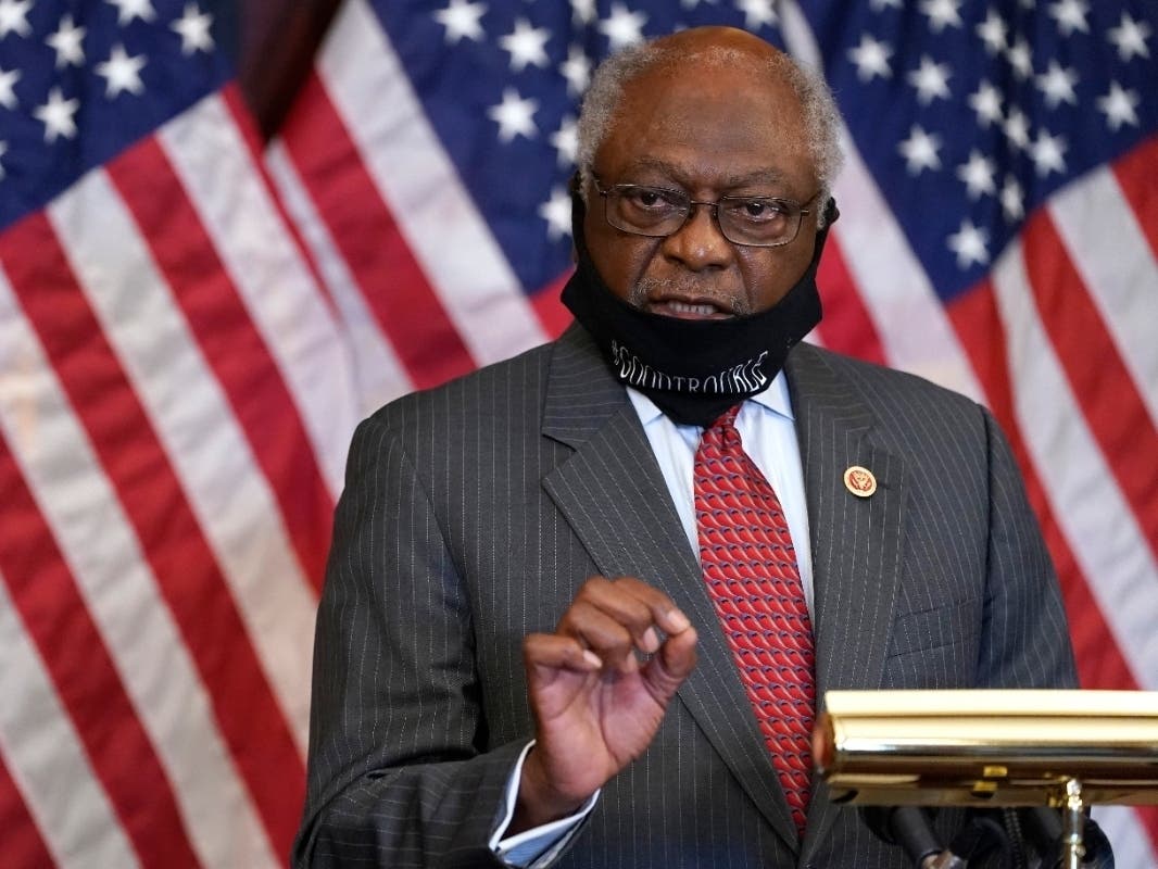 House Majority Whip James Clyburn, of S.C., speaks during a news conference about COVID-19, on Capitol Hill in Washington.