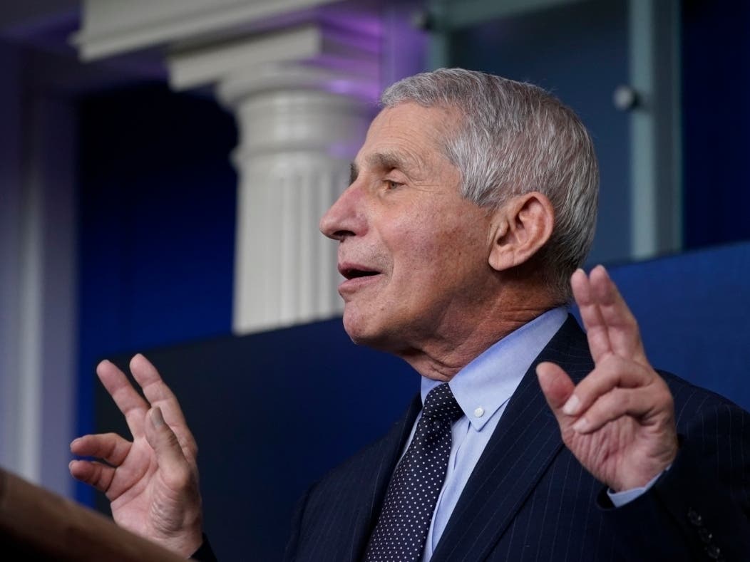 Dr. Anthony Fauci, director of the National Institute of Allergy and Infectious Diseases, told reporters Thursday it was difficult to work with former President Donald Trump, who repeatedly played down mask-wearing and touted unproven COVID-19 remedies.