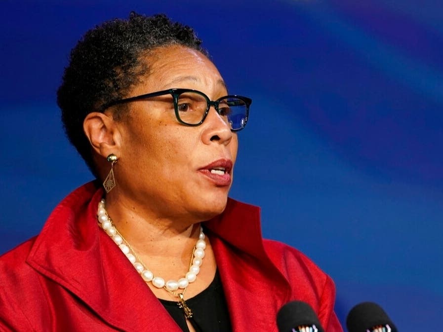 In this Dec. 11, 2020, file photo President-elect Joe Biden's nominee for Housing and Urban Development Secretary Rep. Marcia Fudge, D-Ohio speaks during an event at The Queen theater in Wilmington, Del.
