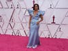 Regina King arrives at the Oscars on Sunday, April 25, 2021, at Union Station in Los Angeles.