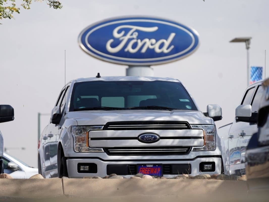 Ford Motor Co. says it made $3.26 billion in the first quarter, helped by rising vehicle prices and in spite of production cuts due to a global shortage of computer chips.