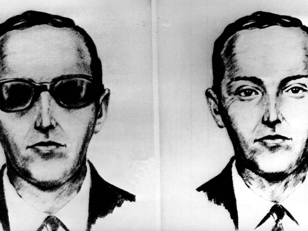 This undated artist sketch shows the skyjacker known as D.B. Cooper from recollections of the passengers and crew of a Northwest Airlines jet he hijacked between Portland and Seattle on Thanksgiving eve in 1971. 
