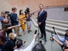 In this Sept. 10, 2021, file photo California Gov. Gavin Newsom responds to a question while meeting with reporters after casting his recall ballot at a voting center in Sacramento, Calif. The last day to vote in the recall election is Tuesday Sept. 14. 
