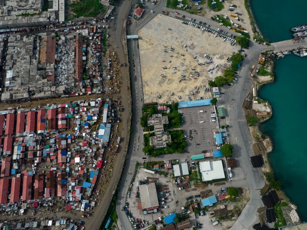 The Croix des Bossales market is seen from above in Port-au-Prince, Haiti, on Oct. 4. The country is in chaos — President Jovenel Moïse was recently assassinated and a massive earthquake killed over 2,000.