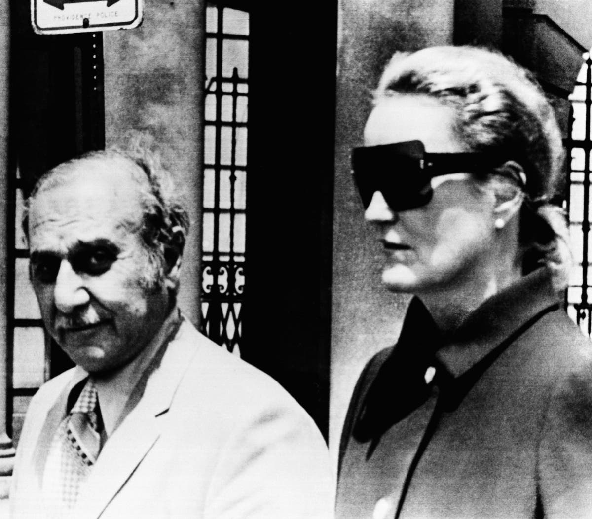 Heiress Doris Duke (right) and her attorney Aram Arabian, leave Superior Court on June 17, 1971, in Providence, R.I.