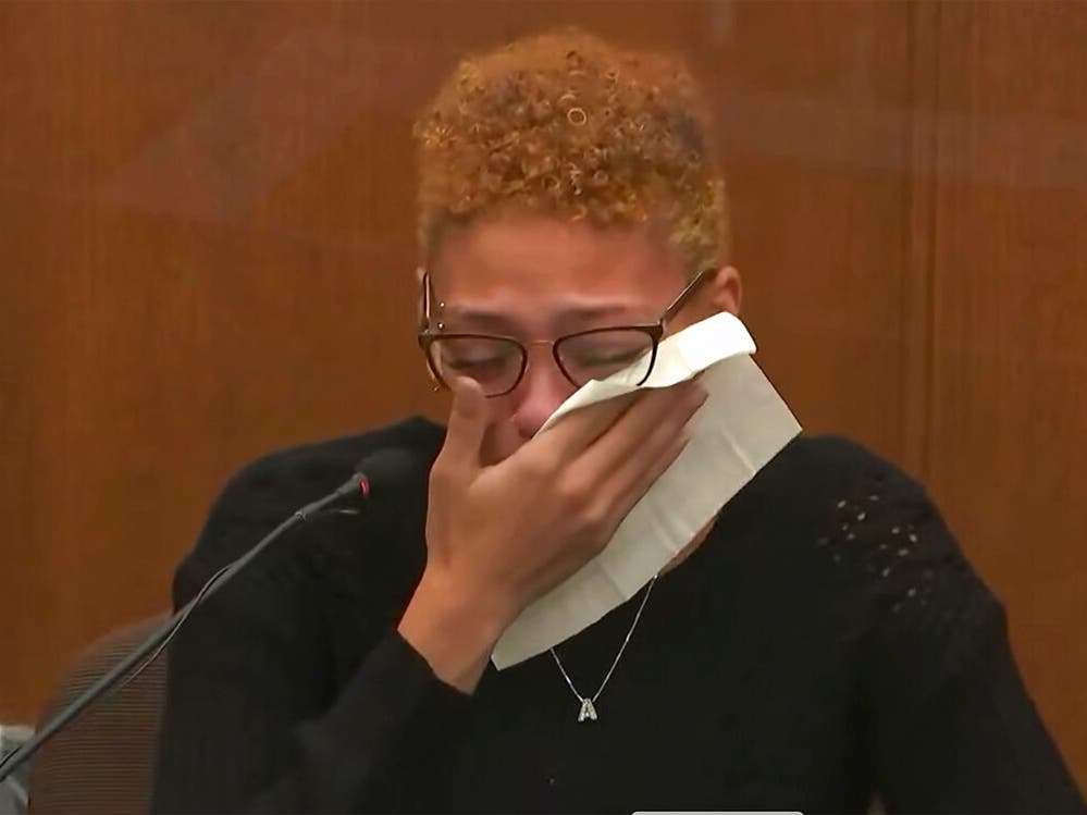 n this screen grab from video, Alayna Albrecht-Payton, a passenger in Daunte Wright's car during a traffic stop testifies in the trial of former Brooklyn Center police Officer Kim Potter.