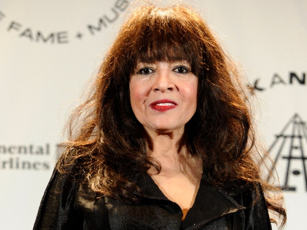Ronnie Spector appears in the press room after performing at the Rock and Roll Hall of Fame induction ceremony on March 15, 2010, in New York. Spector, the cat-eyed, bee-hived rock 'n' roll siren who sang such 1960s hits as "Be My Baby," "Baby I Love You"