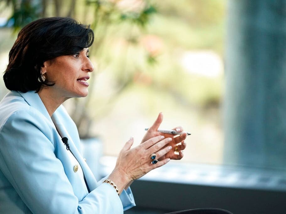 Dr. Rochelle Walensky, Director of the Centers for Disease Control and Prevention, speaks during an interview with The Associated Press on Dec. 8 in Atlanta.