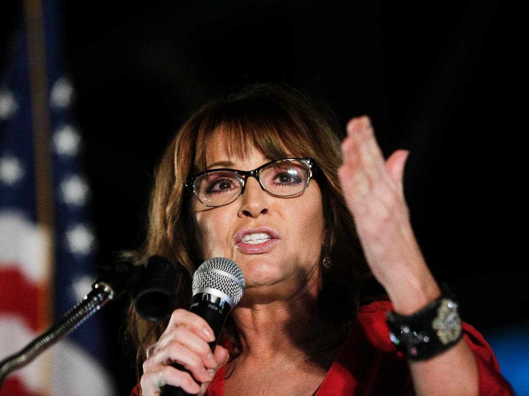 Former vice presidential candidate Sarah Palin speaks at a rally Sept. 21, 2017, in Montgomery, Ala. Palin is on the verge of making new headlines in a legal battle with The New York Times. 