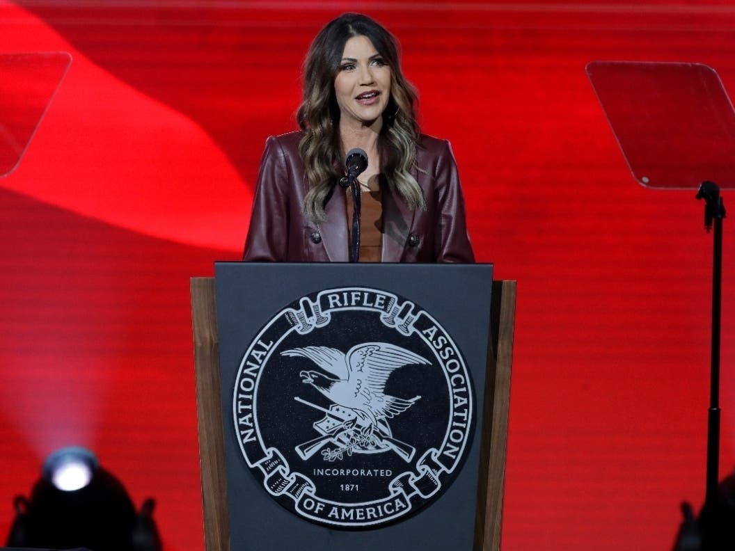 In a speech Friday at the Leadership Forum at the National Rifle Association Annual Meeting in Houston, ​South Dakota Republican Gov. Kristi Noem ​denounced calls for gun-control as "garbage" and embraced greater school security measures.