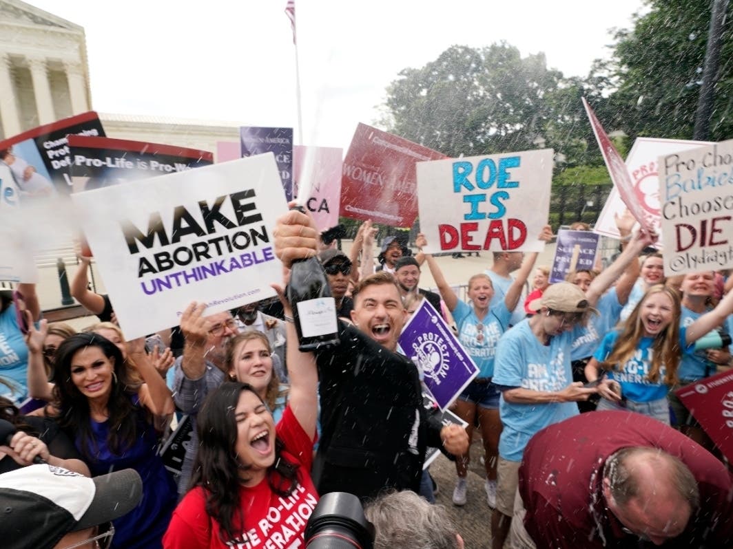 A celebration erupted outside the Supreme Court in Washington Friday after a 6-3 decision on a Mississippi case ended constitutional protections for abortion that had been in place for nearly 50 years.