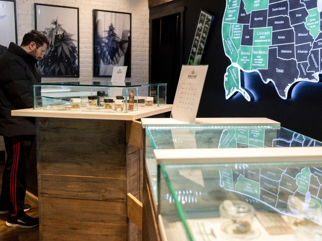 A customer browses flowers at the Empire Cannabis Club, Wednesday, Nov. 16, 2022, in New York.