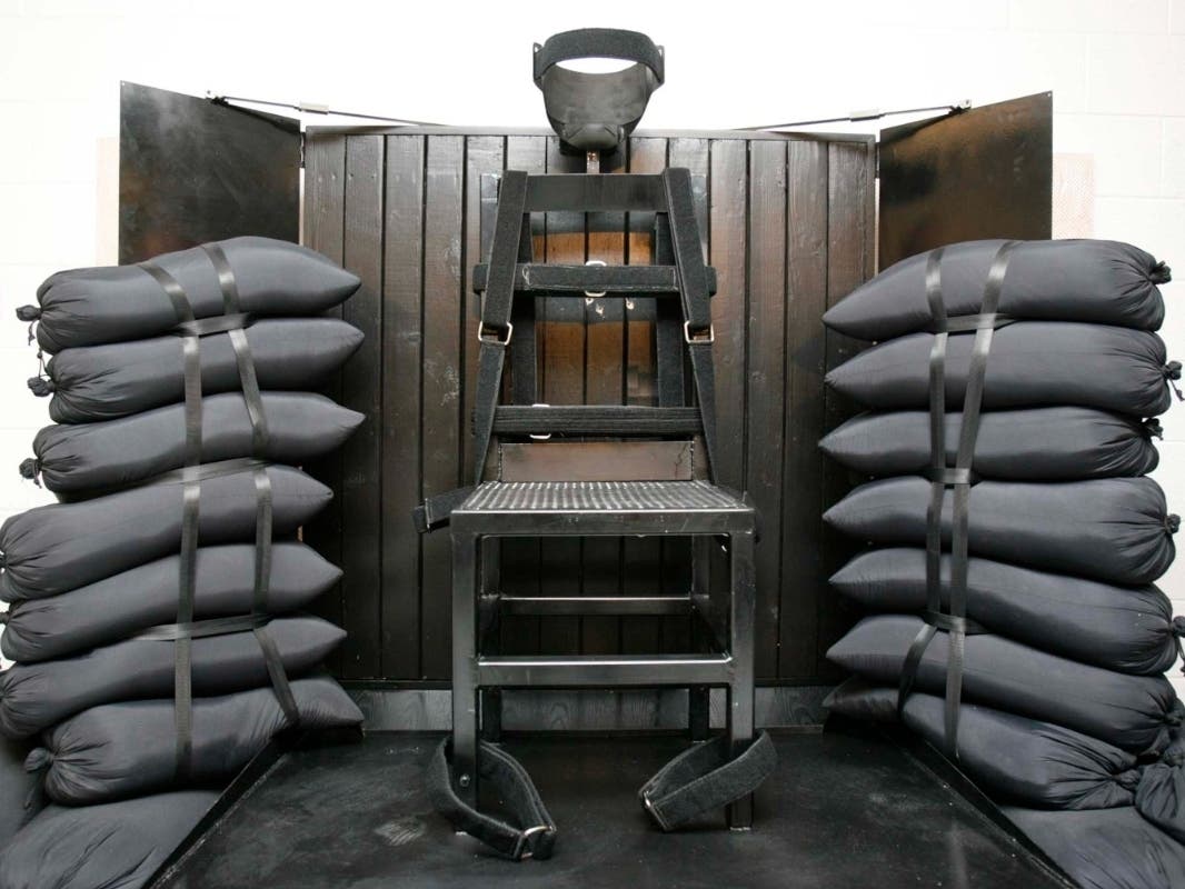 A chair sits in the execution chamber at the Utah State Prison on June 18, 2010, after Ronnie Lee Gardner was executed by firing squad in Draper, Utah. A bill passed by Idaho lawmakers to authorize firing squads is headed to Gov. Brad Little for signing.