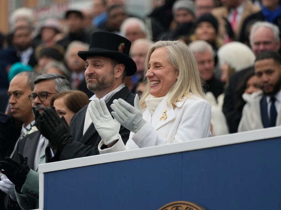 Virginia Gov. Abigail Spanberger participates in inaugural ceremonies at the Capitol in Richmond on Saturday.