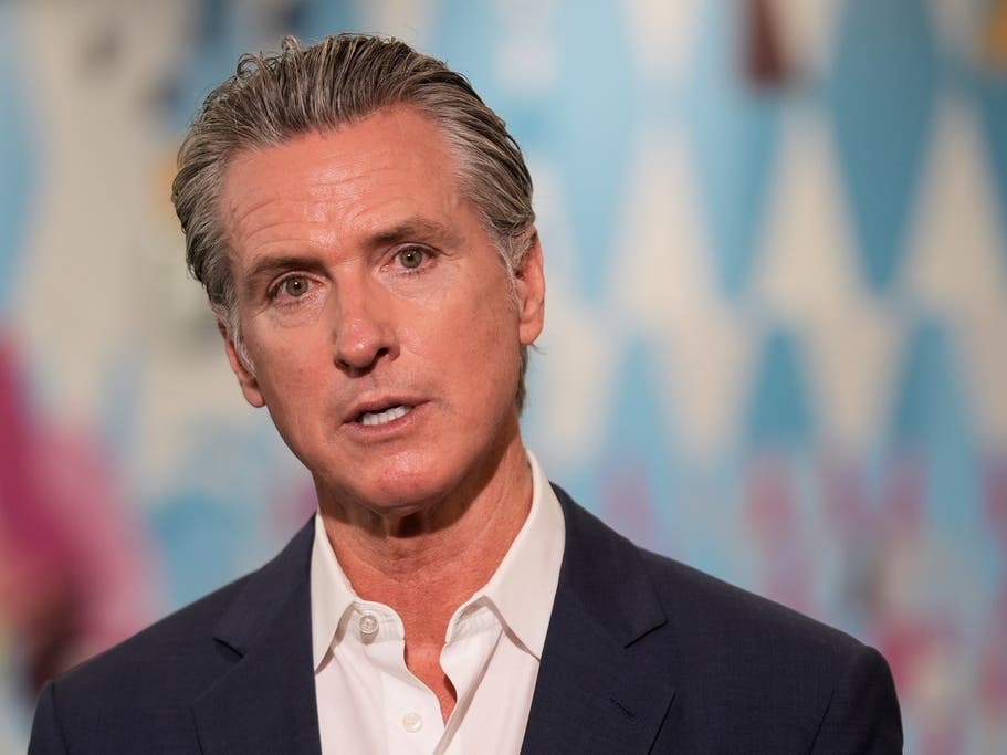 California Gov. Gavin Newsom speaks at a news conference at Belvedere Middle School, Oct. 8, 2025, in Los Angeles. 