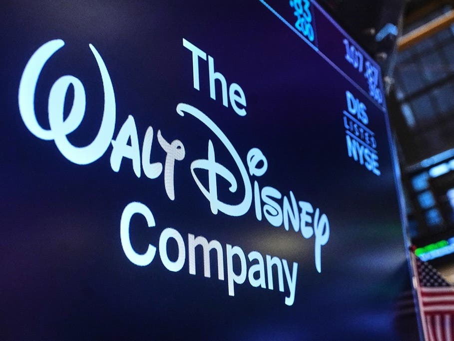 The logo for The Walt Disney Company is displayed above a trading post on the floor of the New York Stock Exchange, Monday, Feb. 2, 2026.