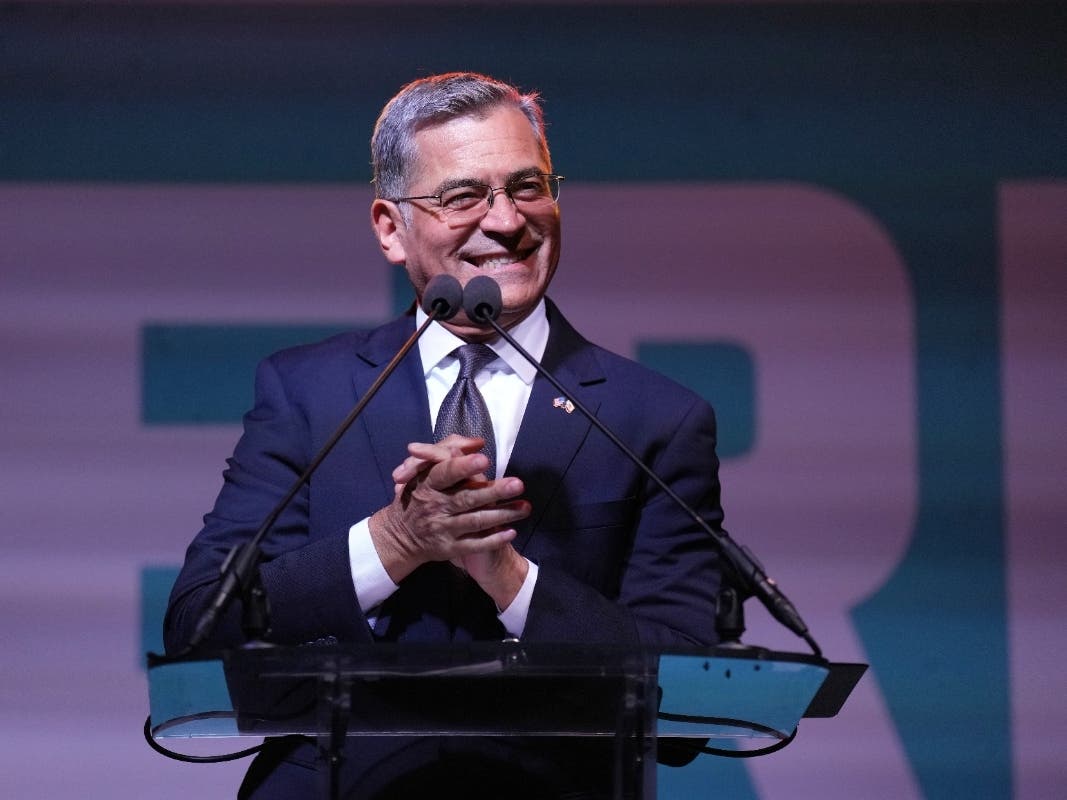 California gubernatorial candidate Xavier Becerra speaks during an election night event Tuesday, June 2, 2026, in Los Angele.